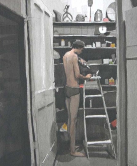 Half-Naked Man in Closet
