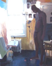 Naked Man Next to a Painting