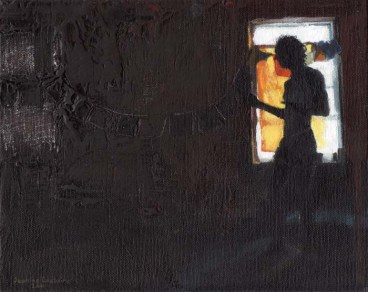 Silhouette of a Man in the Basement