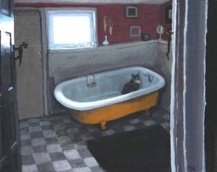 Cat in a Bathroom Tub