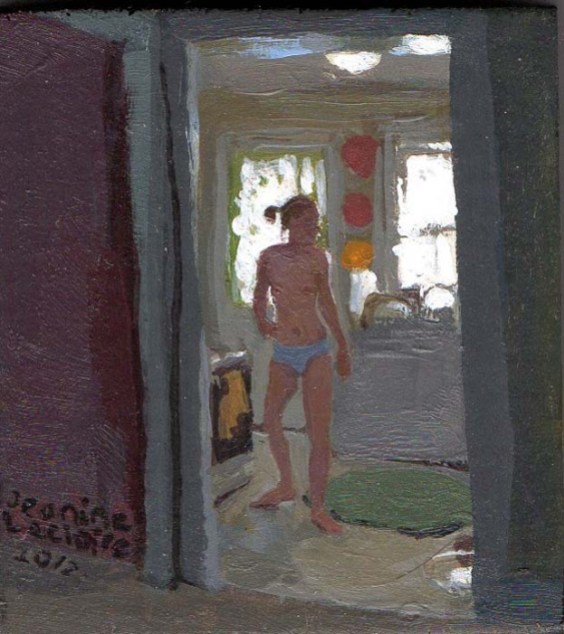 View of standing nude woman