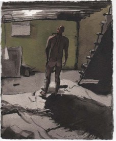 Silouette of a Man in the Basement