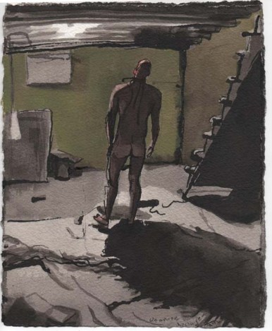 Silouette of a Man in the Basement