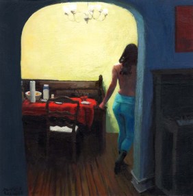 Woman Walking in dining room
