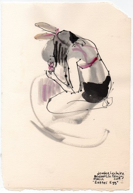 Easter Egg Acrylic and ink on watercolor paper 11" x 7.5"