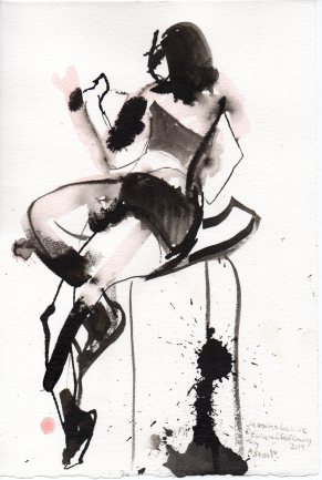 Stool Ink on watercolor paper 11.25" x 7.5"